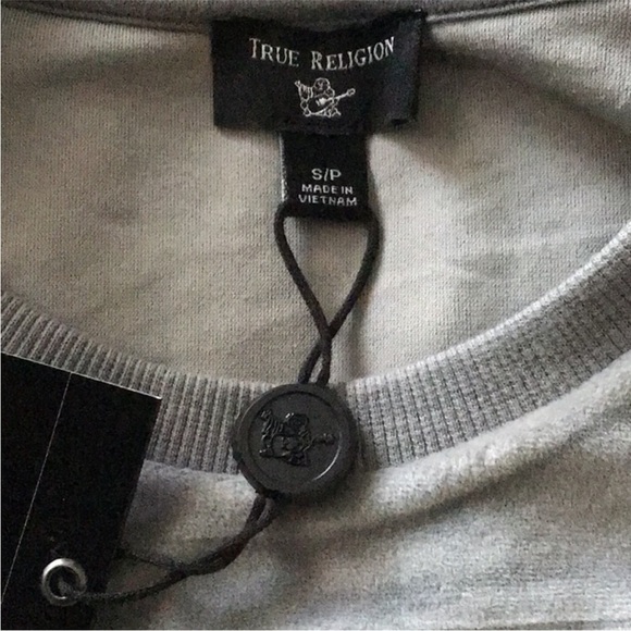 True Religion Gold Glitter Velvet Pullover Sz S - Picture 8 of 8